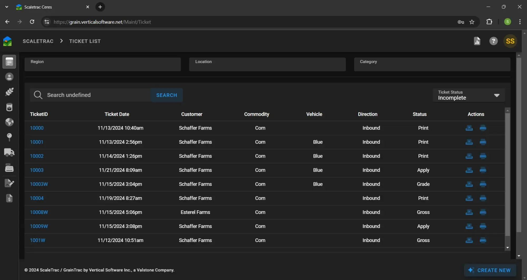 Live grain load visibility