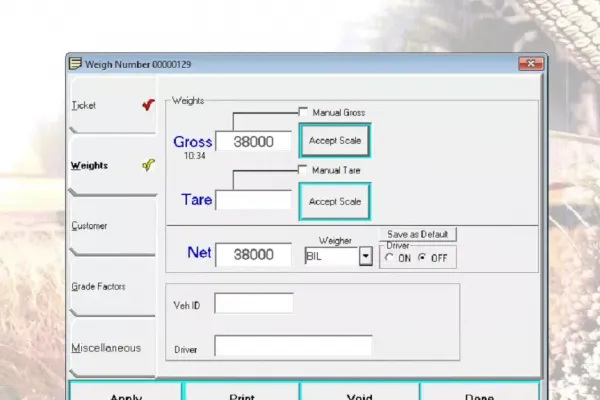 Grain scale ticketing
